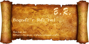 Bognár Ráhel névjegykártya