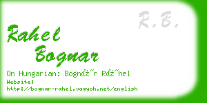 rahel bognar business card